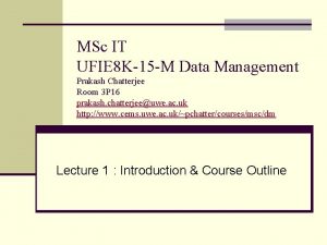 MSc IT UFIE 8 K15 M Data Management