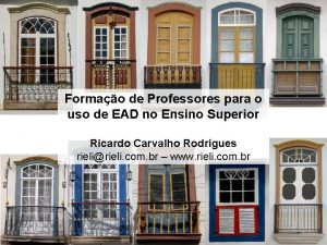 Formao de Professores para o uso de EAD
