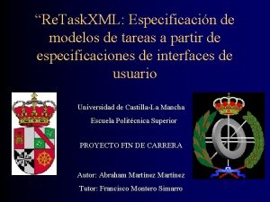 Re Task XML Especificacin de modelos de tareas