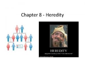 Chapter 8 Heredity Heredity is the passing of