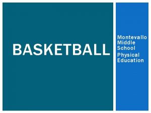 BASKETBALL Montevallo Middle School Physical Education BASKETBALL Basketball