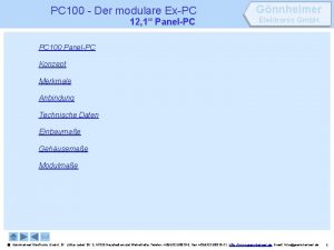 PC 100 Der modulare ExPC 12 1 PanelPC