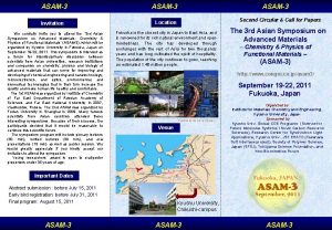 ASAM3 Invitation We cordially invite you to attend