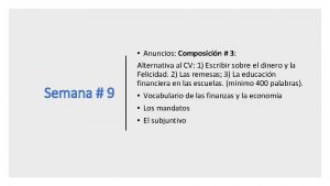 Semana 9 Anuncios Composicin 3 Alternativa al CV