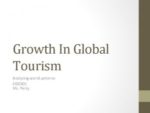 Global tourism patterns
