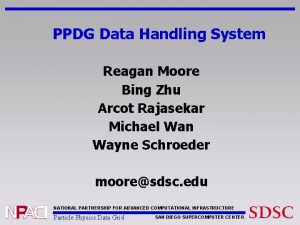 PPDG Data Handling System Reagan Moore Bing Zhu