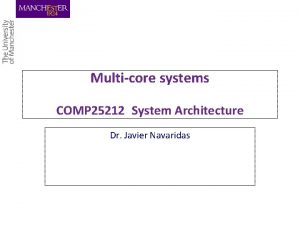 Multicore systems COMP 25212 System Architecture Dr Javier