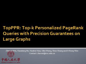 Top PPR Topk Personalized Page Rank Queries with