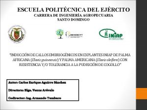 ESCUELA POLITCNICA DEL EJRCITO CARRERA DE INGENIERA AGROPECUARIA