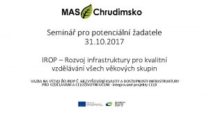 Semin pro potenciln adatele 31 10 2017 IROP