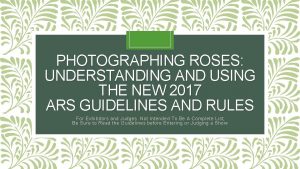 PHOTOGRAPHING ROSES UNDERSTANDING AND USING THE NEW 2017