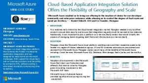 MINICASE STUDY CloudBased Application Integration Solution Offers the