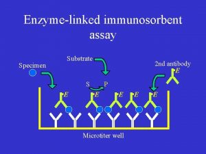 Enzymelinked immunosorbent assay Specimen Substrate 2 nd antibody