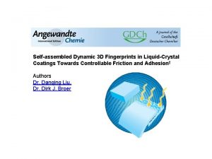 Selfassembled Dynamic 3 D Fingerprints in LiquidCrystal Coatings