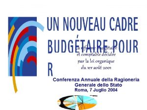 La rforme budgtaire et comptable dcide par la