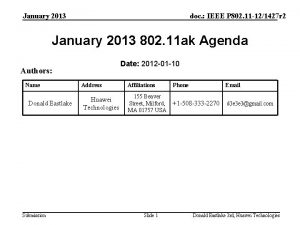 January 2013 doc IEEE P 802 11 121427