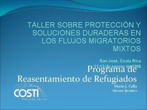 TALLER SOBRE PROTECCIN Y SOLUCIONES DURADERAS EN LOS