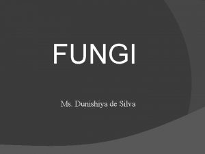 FUNGI Ms Dunishiya de Silva FUNGI Mycology u