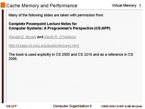 Virtual memory and cache memory