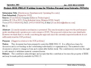 September 2003 doc IEEE 802 15 030350 Project