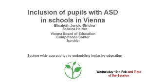 Inclusion of pupils with ASD in schools in