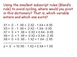 Smallest subscript rule