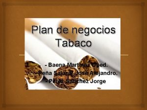 Plan de negocios Tabaco Baena Martnez Obed Pea