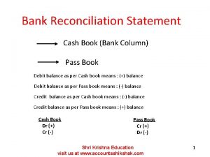 Bank reconciliation statement