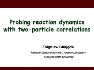 Probing reaction dynamics with twoparticle correlations Zbigniew Chajcki