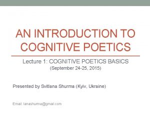 What is cognitive poetics