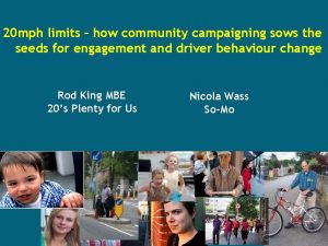 20 mph limits how community campaigning sows the