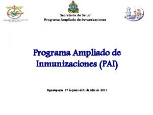 Secretara de Salud Programa Ampliado de Inmunizaciones PAI