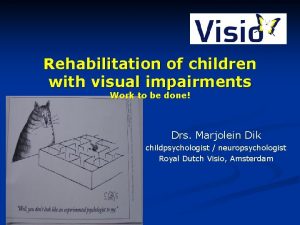 Rehabilitation of children with visual impairments Work to