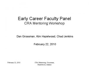 Cra career mentoring workshop