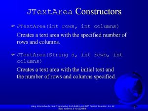 JText Area Constructors F JText Areaint rows int