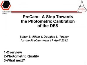 Pre Cam A Step Towards the Photometric Calibration