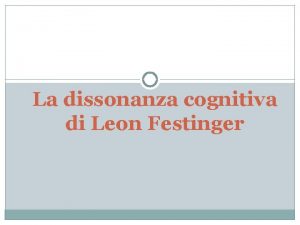 La dissonanza cognitiva di Leon Festinger Questa teoria