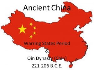 Ancient China Warring States Period Qin Dynasty Chin