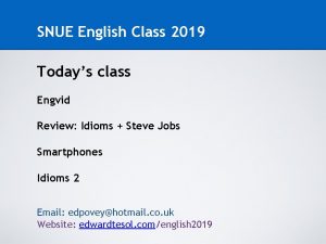 SNUE English Class 2019 Todays class Engvid Review