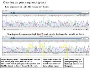 Cleaning up your sequencing data Raw sequence an