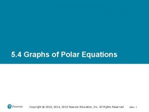 5 4 Graphs of Polar Equations Copyright 2018