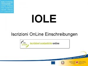 IOLE Iscrizioni On Line Einschreibungen Link https my