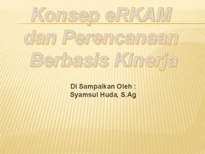 Konsep e RKAM dan Perencanaan Berbasis Kinerja Di