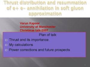 Thrust distribution and resummation of e e annihilation