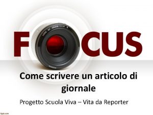 Scrivere un articolo di giornale scuola media