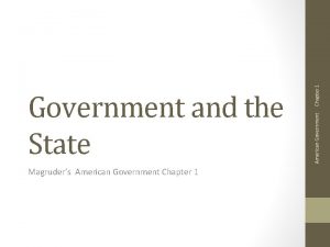 Magruders American Government Chapter 1 American Government and