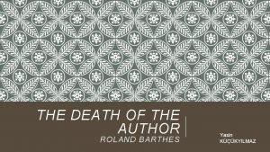 Roland barthes death of the author