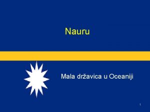 Nauru Mala dravica u Oceaniji 1 Osnovni podaci