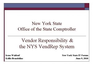 Nys vend rep system