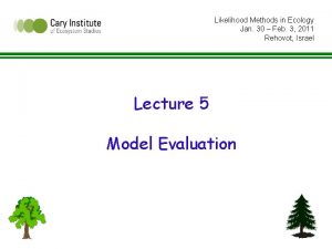 Likelihood Methods in Ecology Jan 30 Feb 3